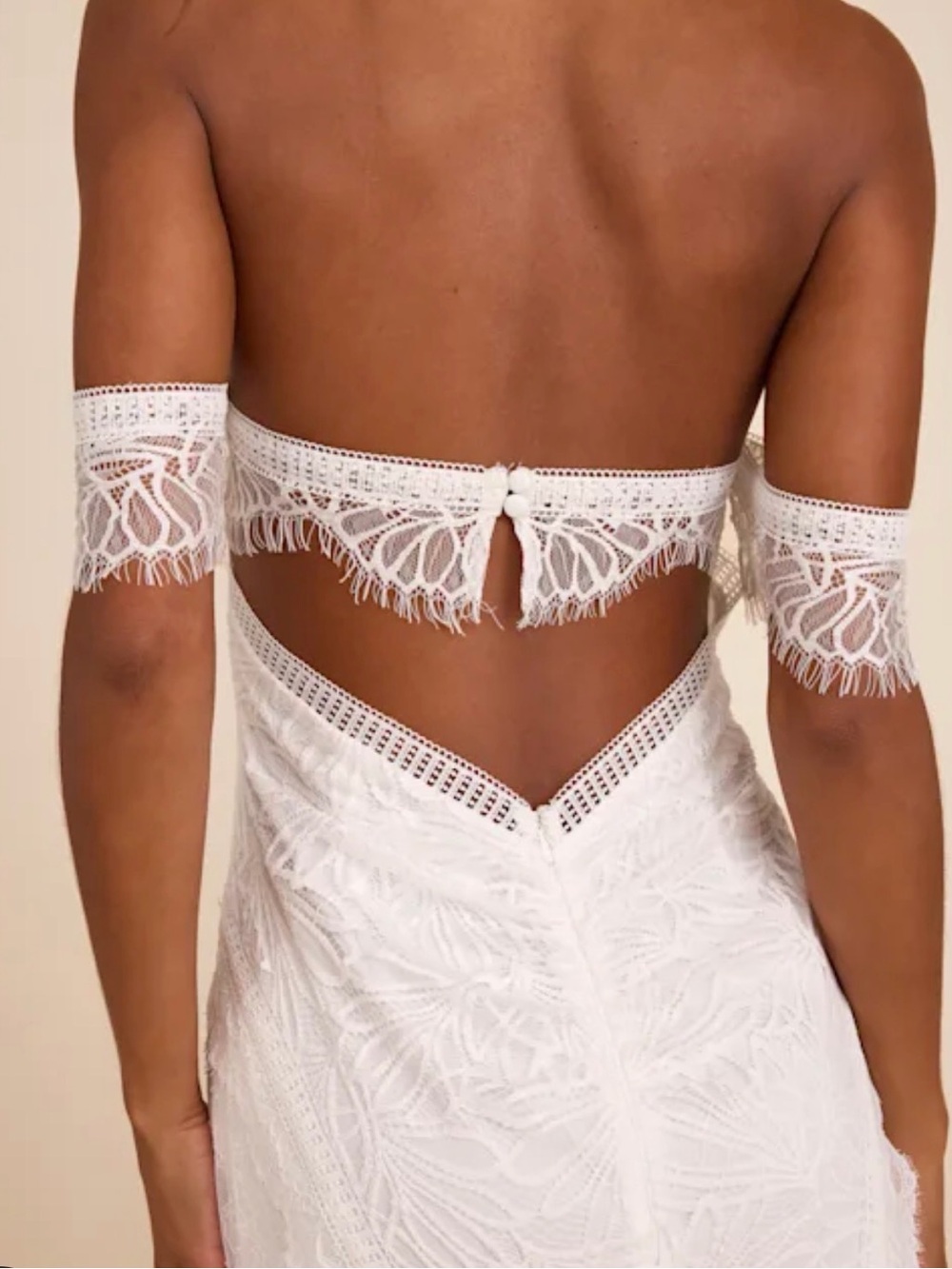 Lulu's Faye White Embroidered Lace Gown - Picture 3 of 8